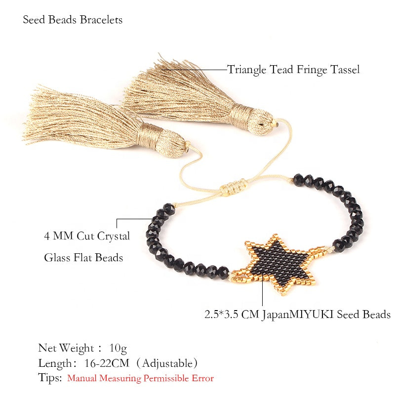 Die cut one stars bracelet with tassel