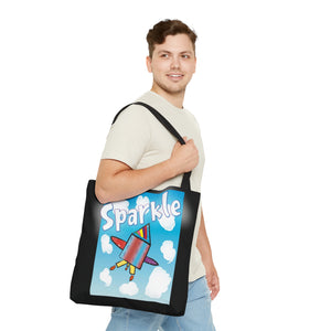 Tote Bag Sparkle Rocket Ship