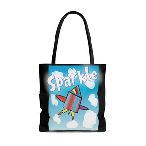 Tote Bag Sparkle Rocket Ship