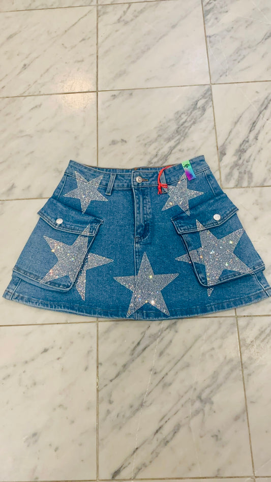 Stars denim Skirt