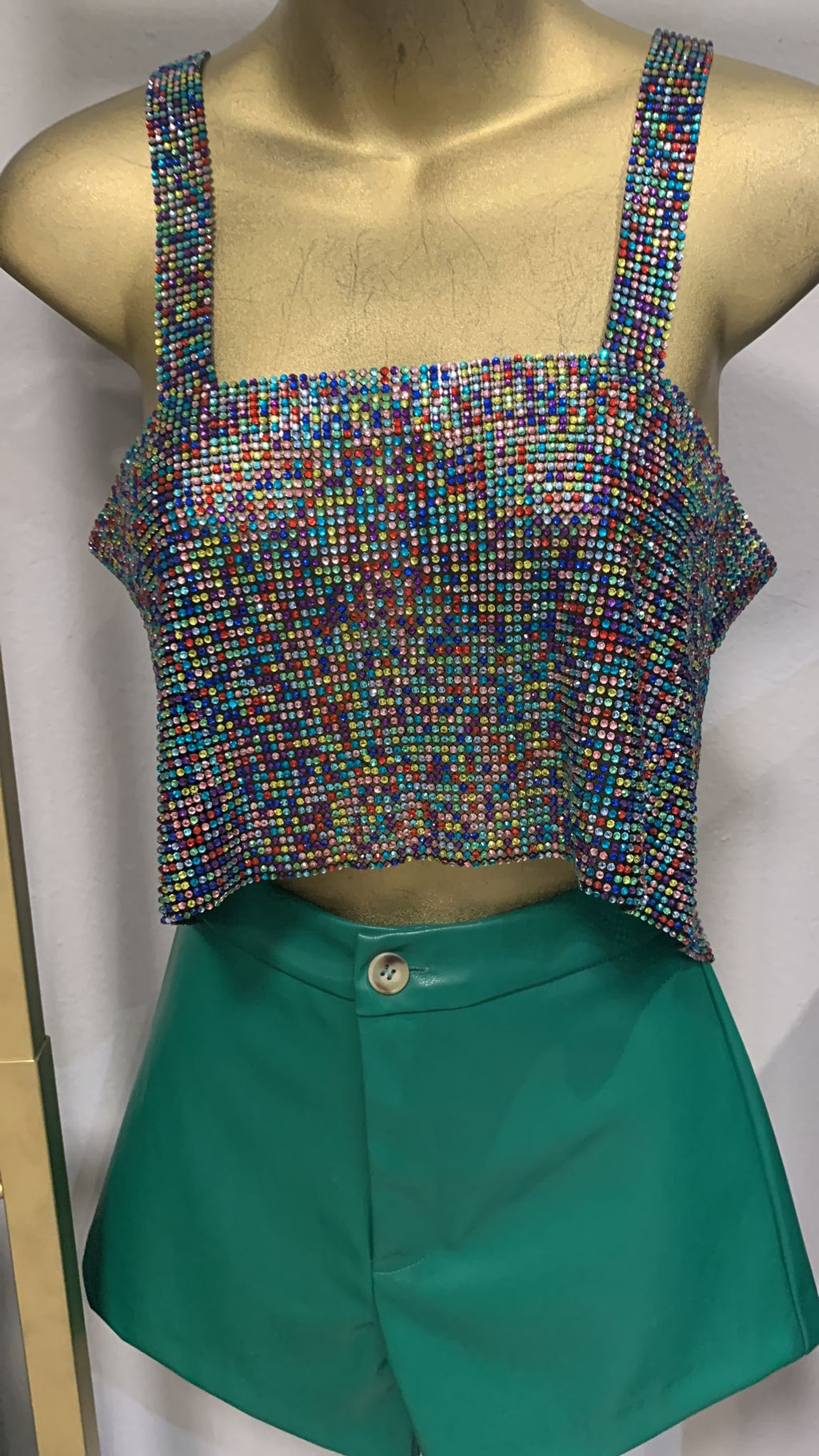 Multi sequins backless top