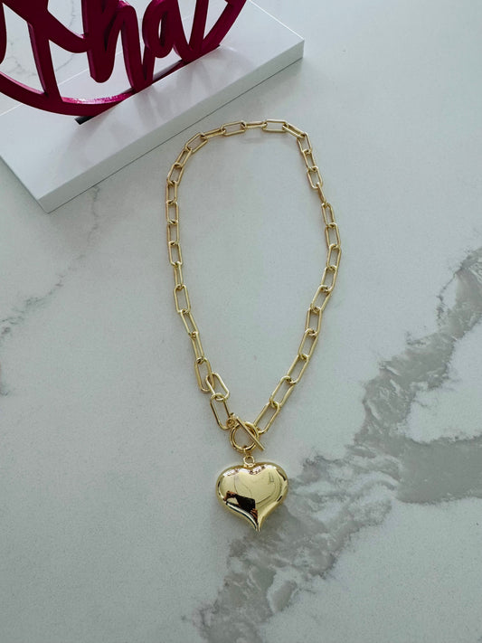 Cadenas de eslabones con charm de corazón
