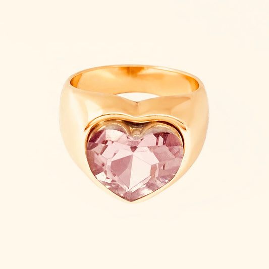 Crystal heart ring