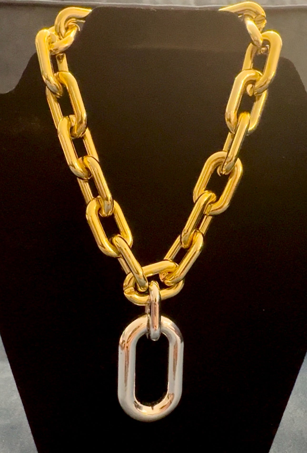 Collar de cadena en dos tonos