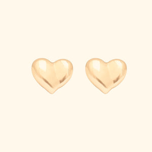 Heart Gold plated stud earrings