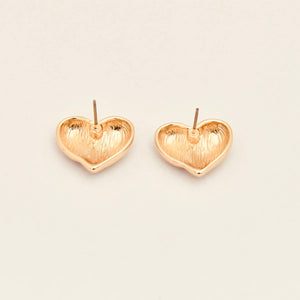 Heart Gold plated stud earrings