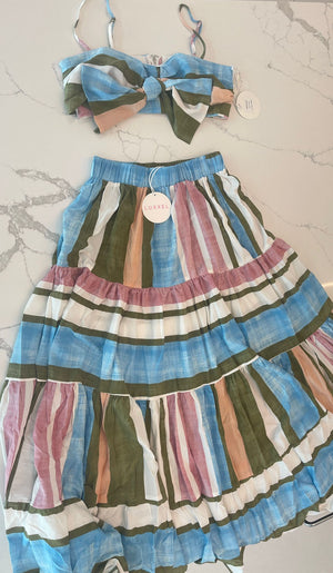 Boho two piece skirt set