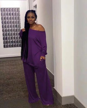 Purple Flowy Two Piece Set