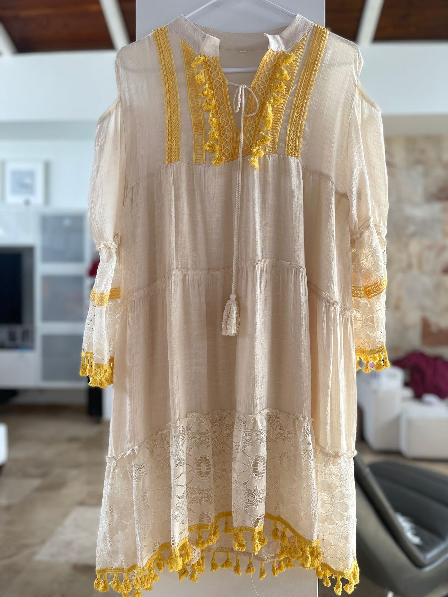 Lace Tassels Crochet Dress