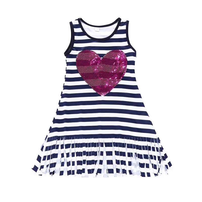 Sequin Heart Girl Dress