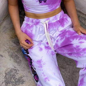 Ladies Tie Dye Jogger Pant with tie dye top