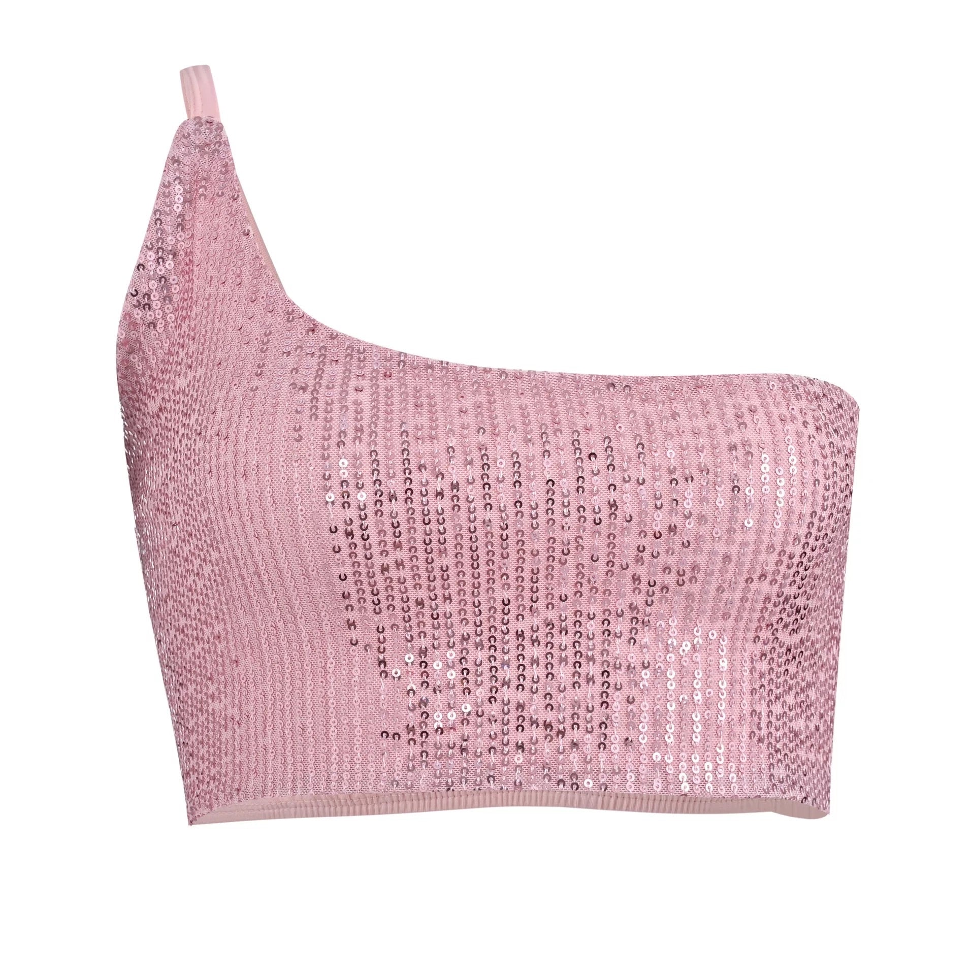 One shoulder sequins cami