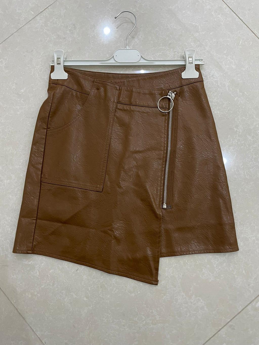 Leather skirt brown