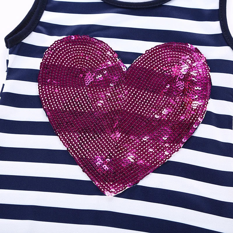 Sequin Heart Girl Dress