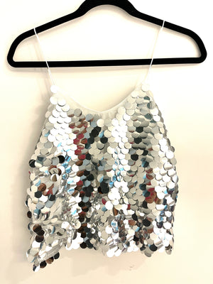 Silver sequin top (spaguetti strap)