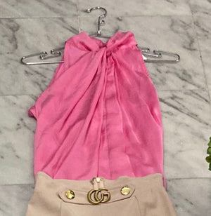 Pink halter blouse