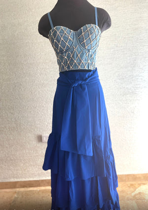 Bustier denim & rhinestones