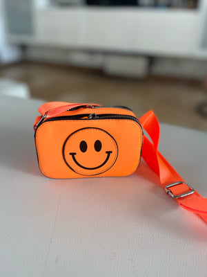 Happy face neon color kids purse