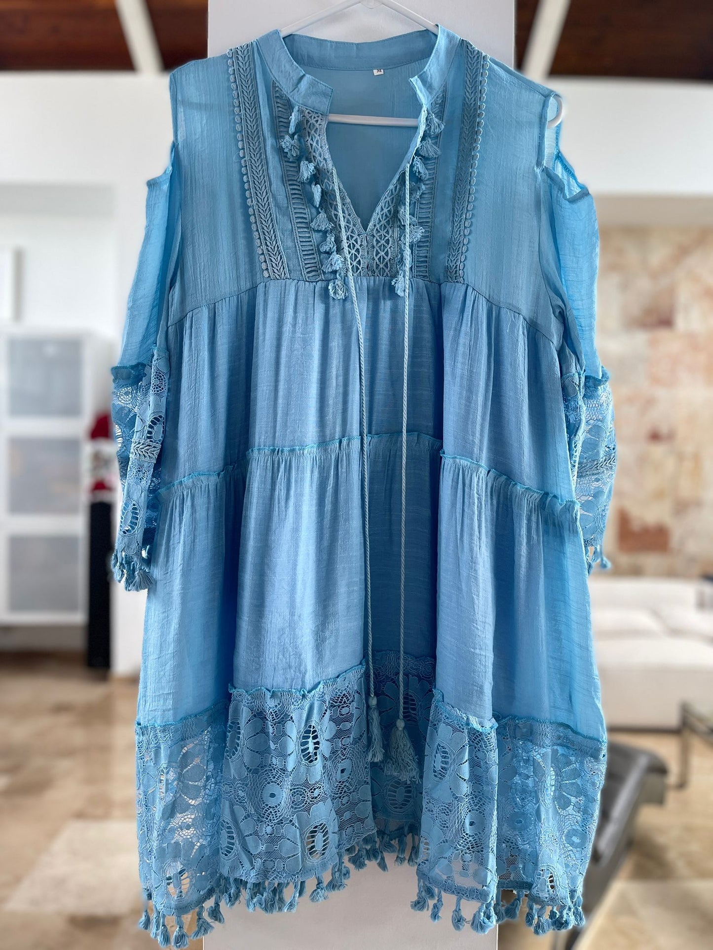 Lace Tassels Crochet Dress