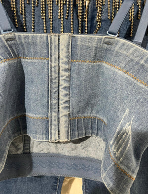 Bustier denim & rhinestones
