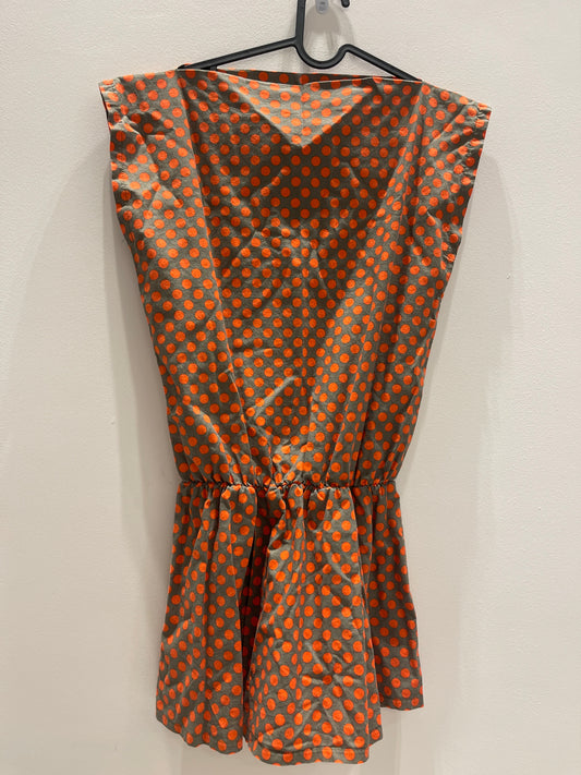 Girls orange and khaki dress