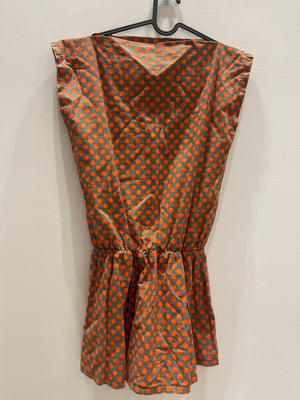 Girls orange and khaki dress