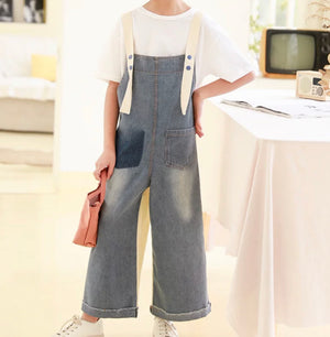 Girls Denim Jumpsuit