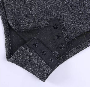 Long Sleeve Shiny Bodysuits